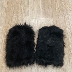 Black furry Leg Warmers